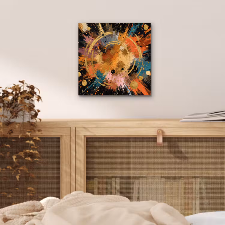 Explosie - Verfstructuur - Goud - Abstract aluminium wit klein -sfeer3