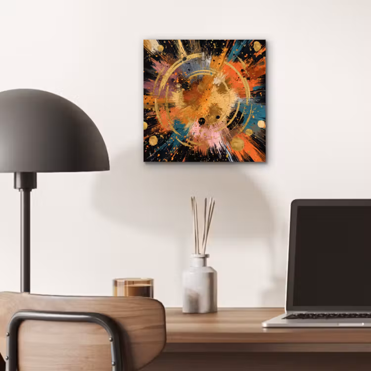 Explosie - Verfstructuur - Goud - Abstract aluminium wit klein -sfeer5