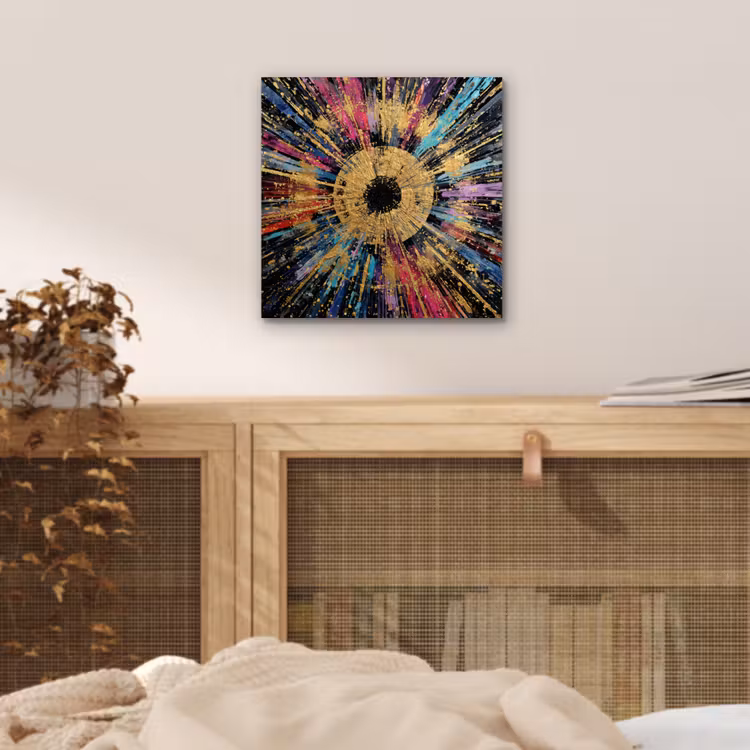 Explosie - Goud - Kleurrijk - Abstract aluminium wit klein -sfeer3