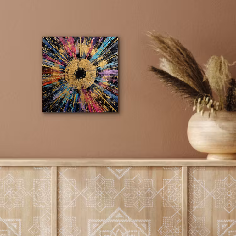 Explosie - Goud - Kleurrijk - Abstract aluminium wit klein -sfeer4
