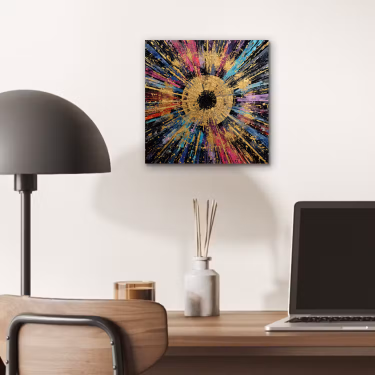 Explosie - Goud - Kleurrijk - Abstract aluminium wit klein -sfeer5