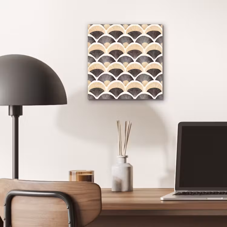 Waaier - Patroon - Zwart - Beige aluminium wit klein 46 -sfeer5