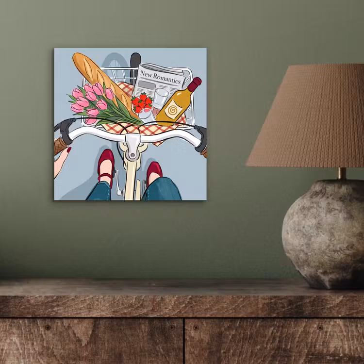 Fiets - Picknick - Zomer - Illustratie aluminium wit klein -sfeer2