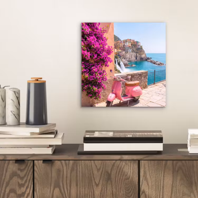 Voertuig - Roze - Kust - Zomer - Reizen aluminium wit klein -sfeer1