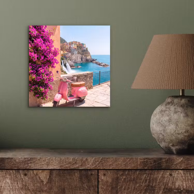 Voertuig - Roze - Kust - Zomer - Reizen aluminium wit klein -sfeer2