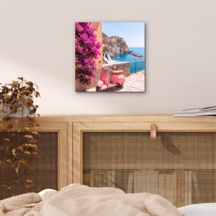Voertuig - Roze - Kust - Zomer - Reizen aluminium wit klein -sfeer3