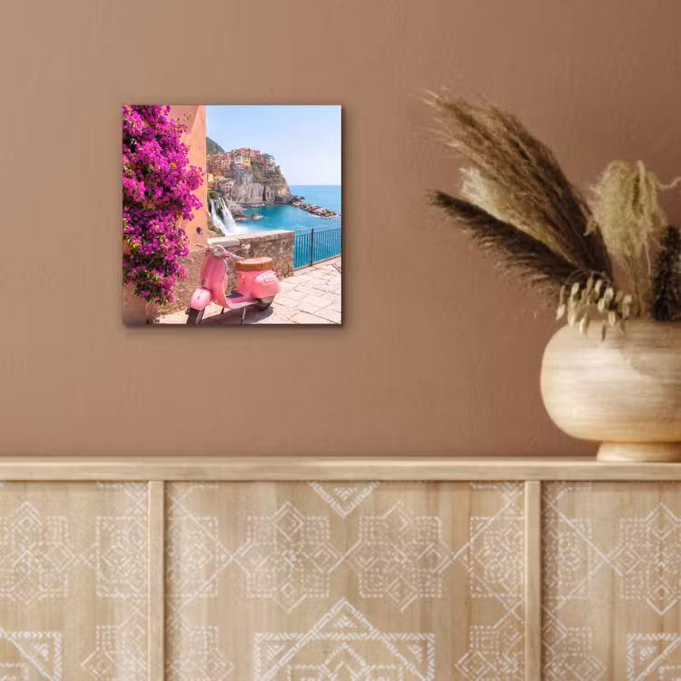 Voertuig - Roze - Kust - Zomer - Reizen aluminium wit klein -sfeer4
