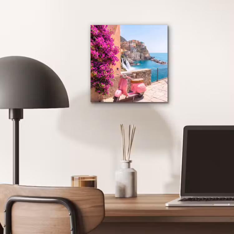 Voertuig - Roze - Kust - Zomer - Reizen aluminium wit klein -sfeer5