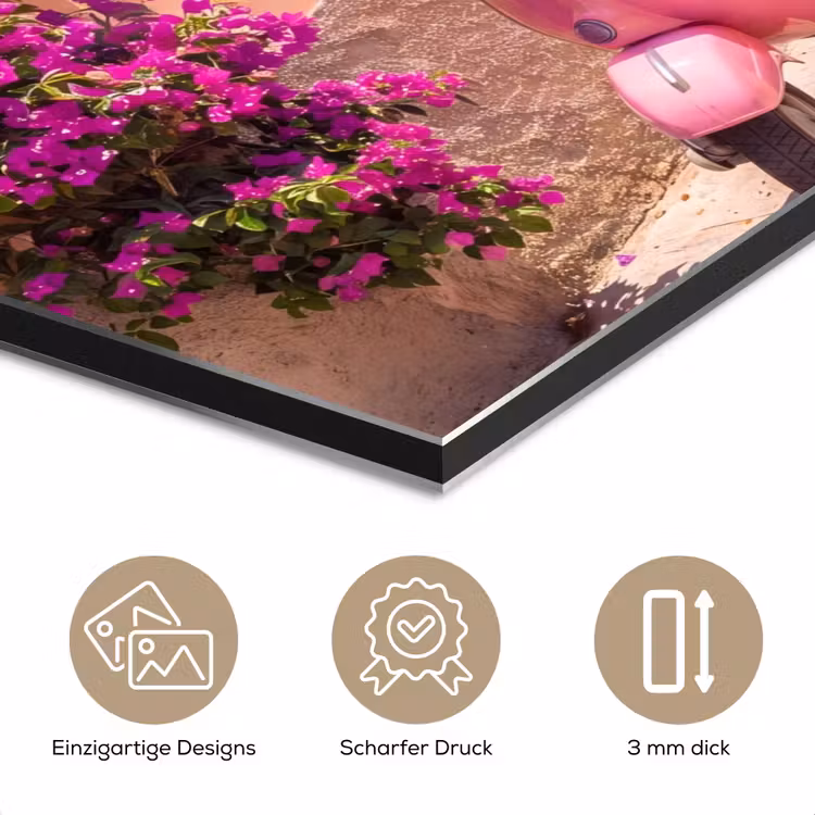 Voertuig - Roze - Kust - Zomer - Reizen aluminium wit klein -closeup_DE
