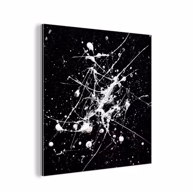 Verfspatten - Wit - Abstract - Explosie aluminium wit klein -3d