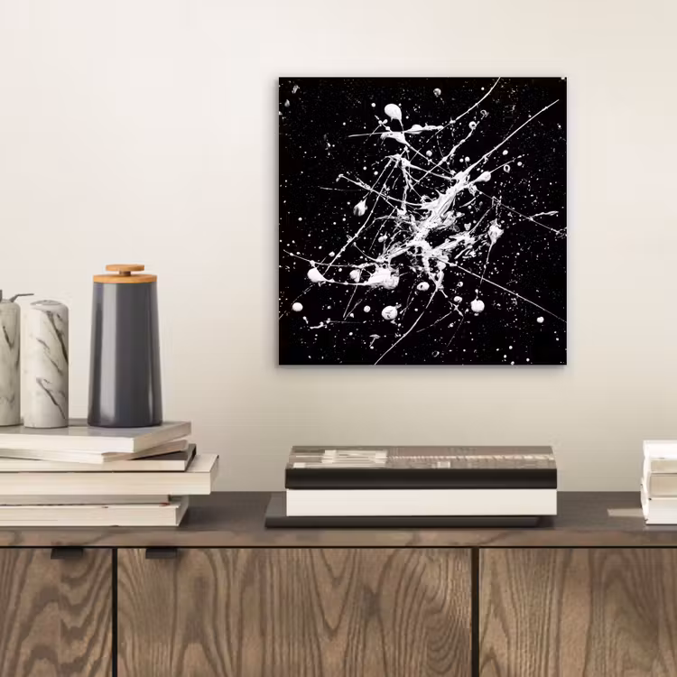 Verfspatten - Wit - Abstract - Explosie aluminium wit klein -sfeer1