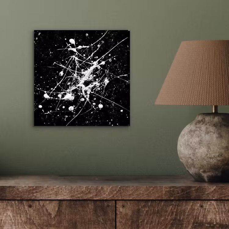 Verfspatten - Wit - Abstract - Explosie aluminium wit klein -sfeer2