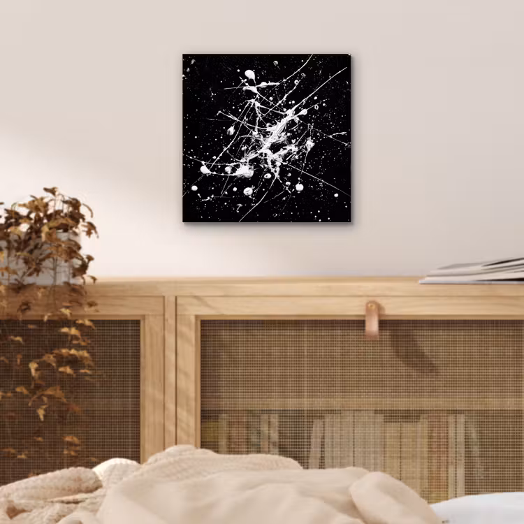 Verfspatten - Wit - Abstract - Explosie aluminium wit klein -sfeer3
