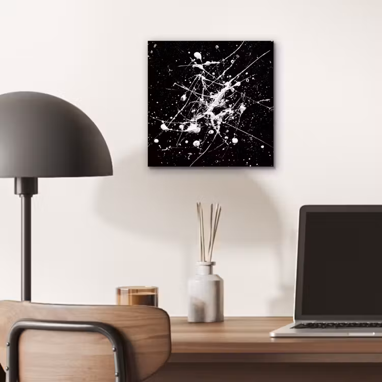 Verfspatten - Wit - Abstract - Explosie aluminium wit klein -sfeer5