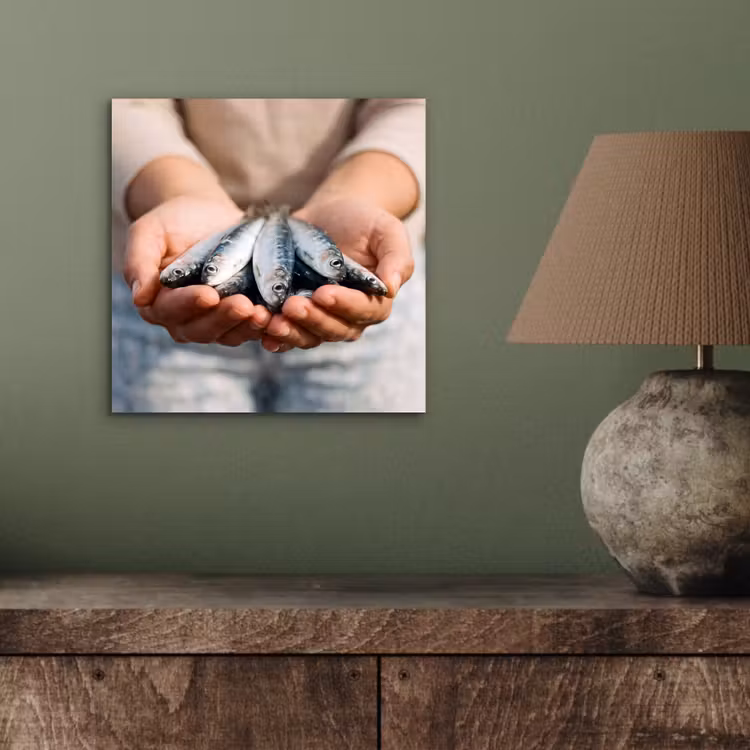 Alu-Dibond-Bild - Fisch – Hände – Natur — 3