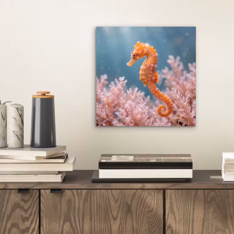 Vis - Koraal - Oceaan - Macro - Oranje aluminium wit klein -sfeer1