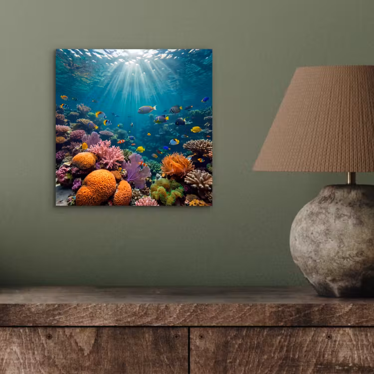 Vis - Koraal - Oceaan - Natuur - Kleurrijk aluminium wit klein -sfeer2