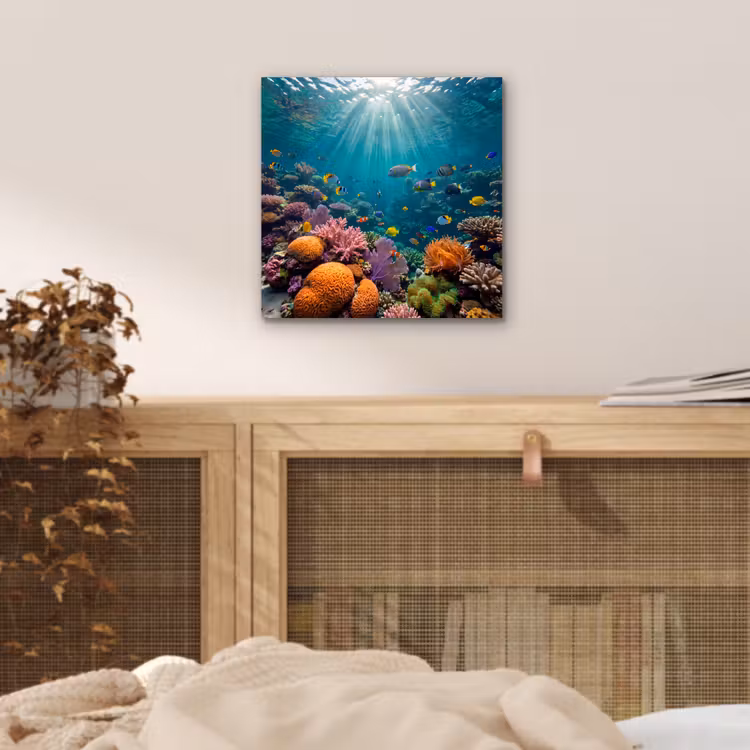 Vis - Koraal - Oceaan - Natuur - Kleurrijk aluminium wit klein -sfeer3