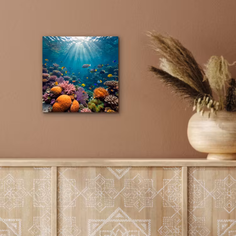Vis - Koraal - Oceaan - Natuur - Kleurrijk aluminium wit klein -sfeer4
