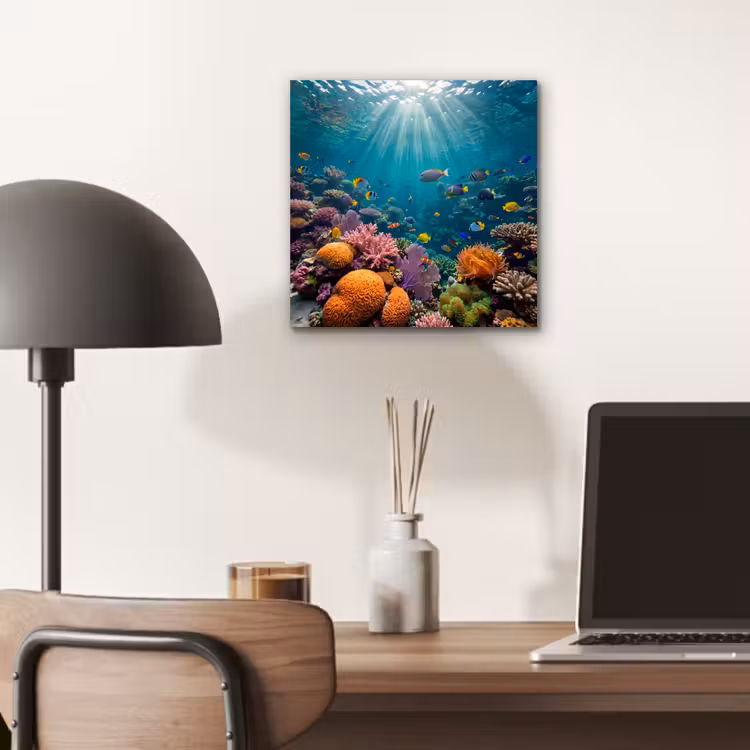 Vis - Koraal - Oceaan - Natuur - Kleurrijk aluminium wit klein -sfeer5