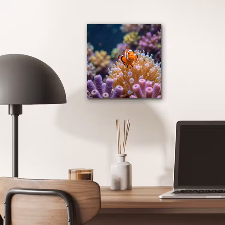 Vis - Koraal - Onderwater - Oranje - Dieren aluminium wit klein -sfeer5