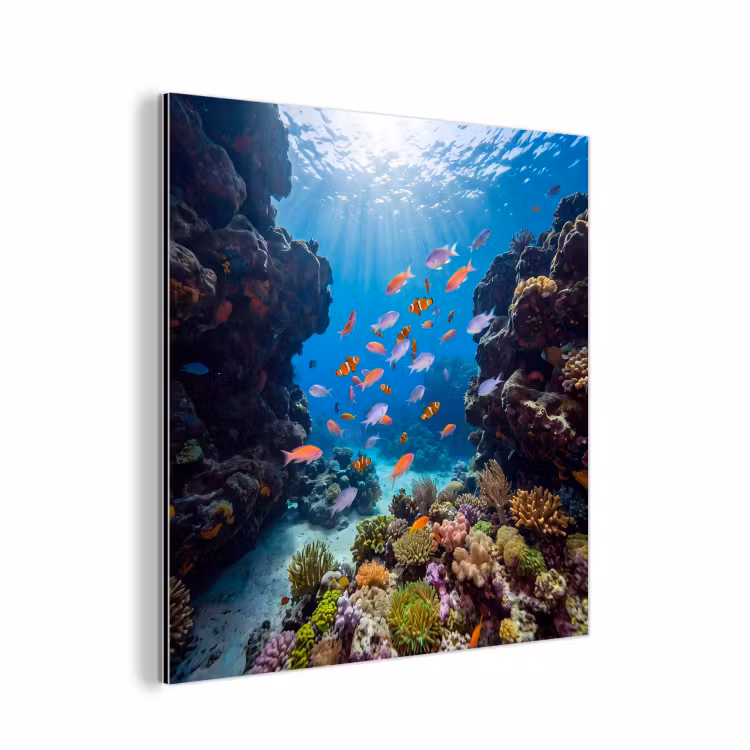 Vis - Koraalrif - Onderwater - Levendig - Blauw aluminium wit klein -3d