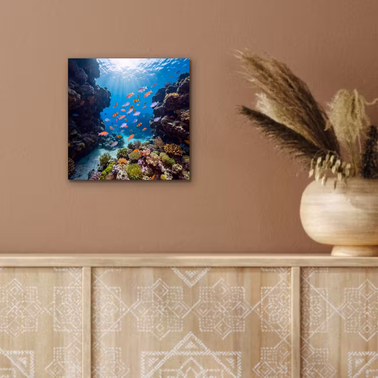 Vis - Koraalrif - Onderwater - Levendig - Blauw aluminium wit klein -sfeer4