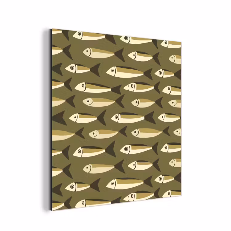 Vis - Patroon - Groen aluminium wit klein 46 -3d