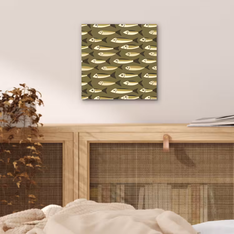 Vis - Patroon - Groen aluminium wit klein 46 -sfeer3