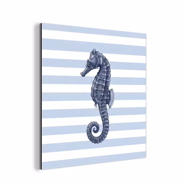 Vis - Oceaan - Illustratie - Blauw - Strepen aluminium wit klein -3d