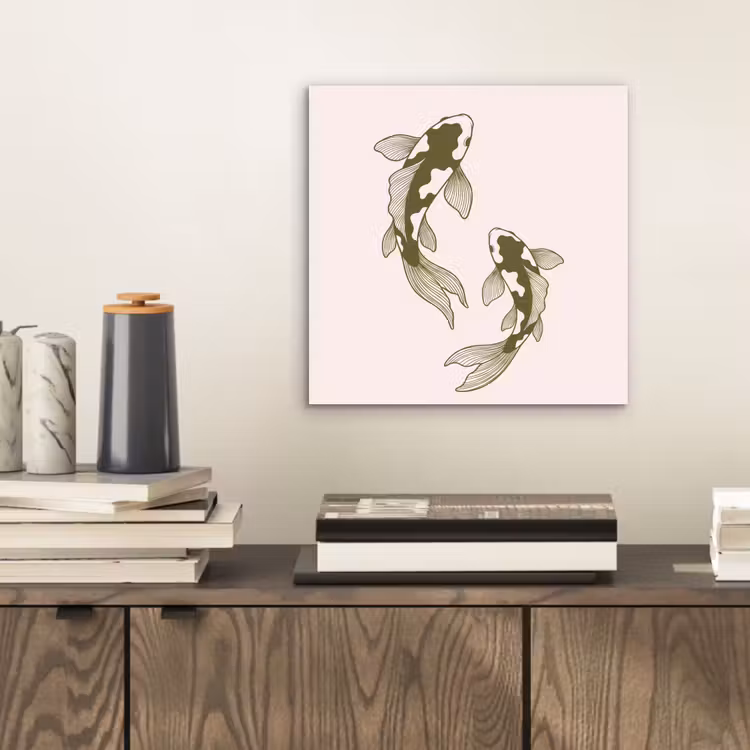 Vis - Zwemmend - Groen - Abstract - Dieren aluminium wit klein -sfeer1