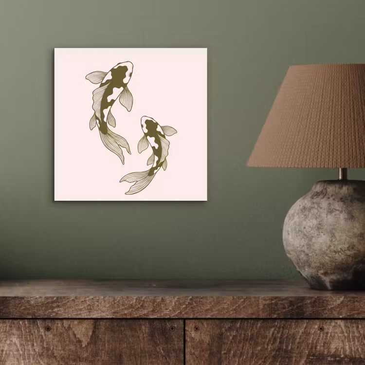 Vis - Zwemmend - Groen - Abstract - Dieren aluminium wit klein -sfeer2