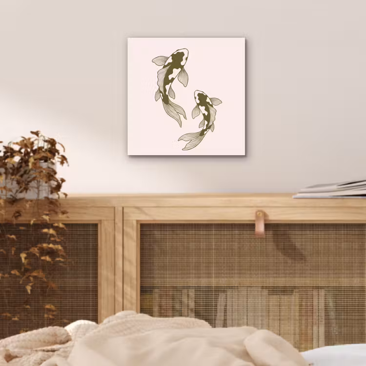 Vis - Zwemmend - Groen - Abstract - Dieren aluminium wit klein -sfeer3