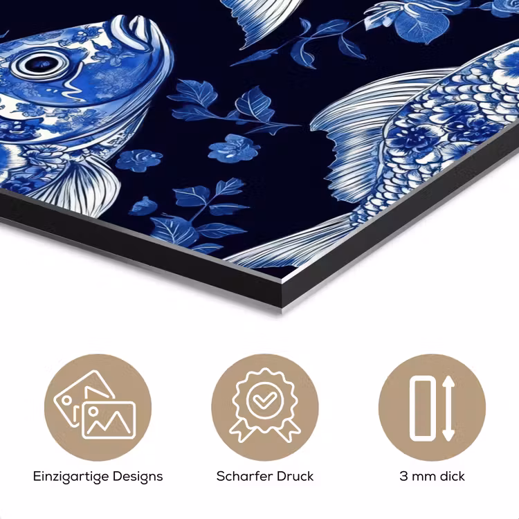 Vissen - Bloemen - Blauw aluminium wit klein 46 -closeup_DE