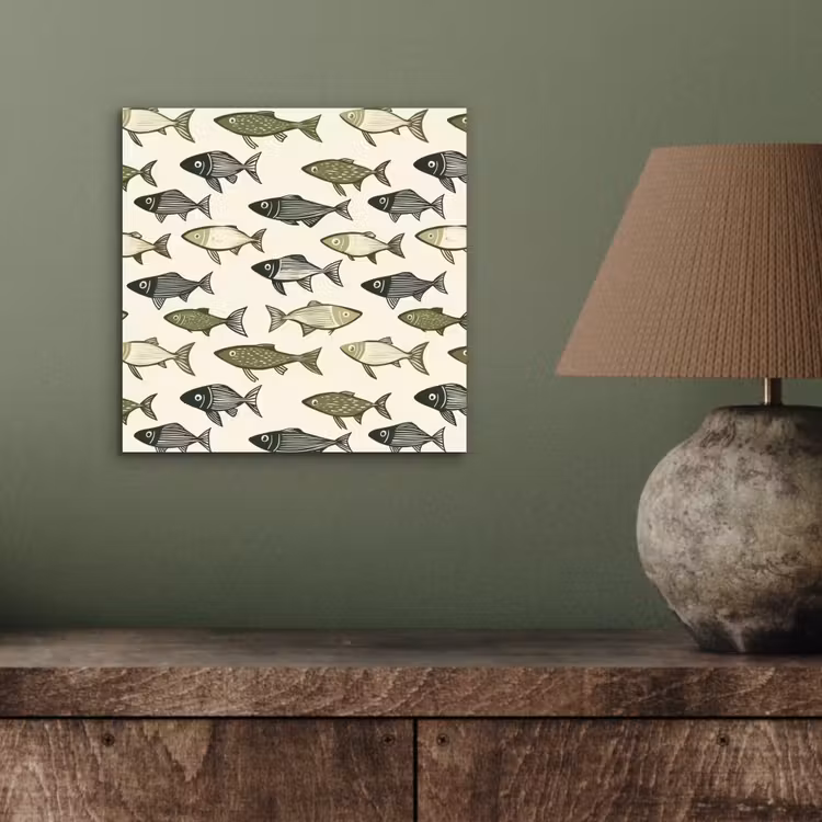 Vissen - Klassiek - Groen aluminium wit klein 46 -sfeer2