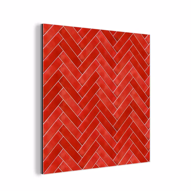 Visgraat - Tegel - Rood aluminium wit klein 46 -3d
