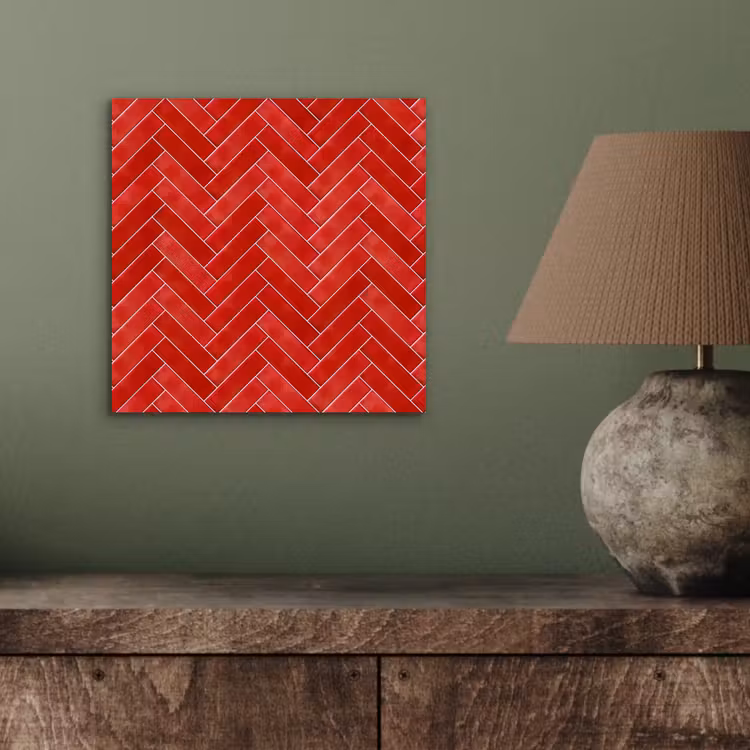 Visgraat - Tegel - Rood aluminium wit klein 46 -sfeer2