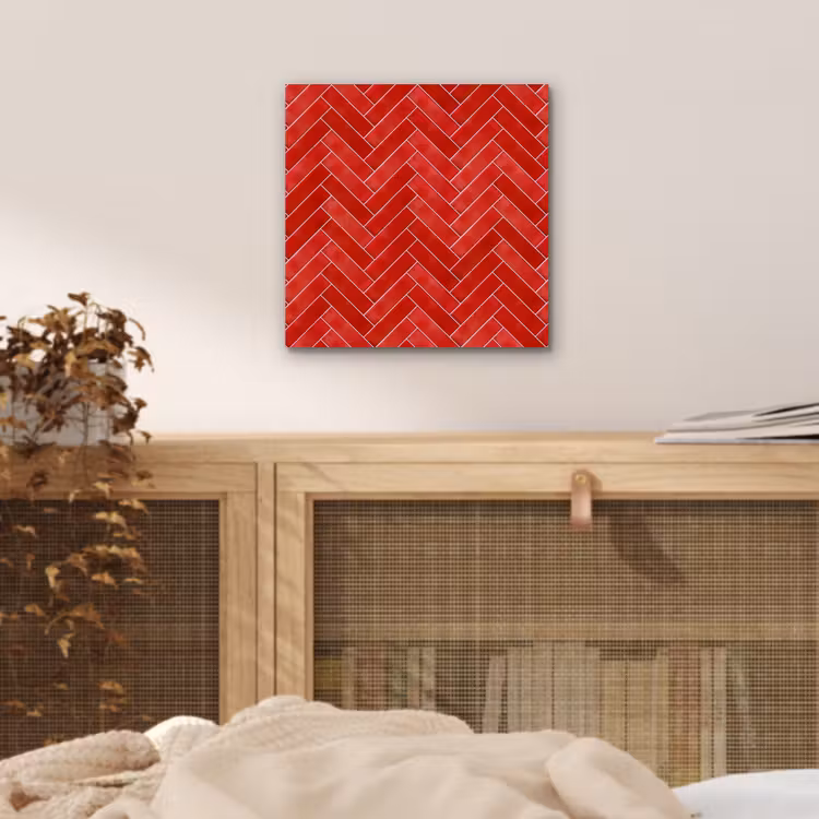 Visgraat - Tegel - Rood aluminium wit klein 46 -sfeer3