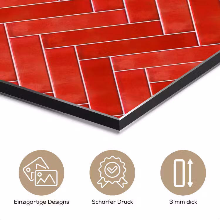 Visgraat - Tegel - Rood aluminium wit klein 46 -closeup_DE