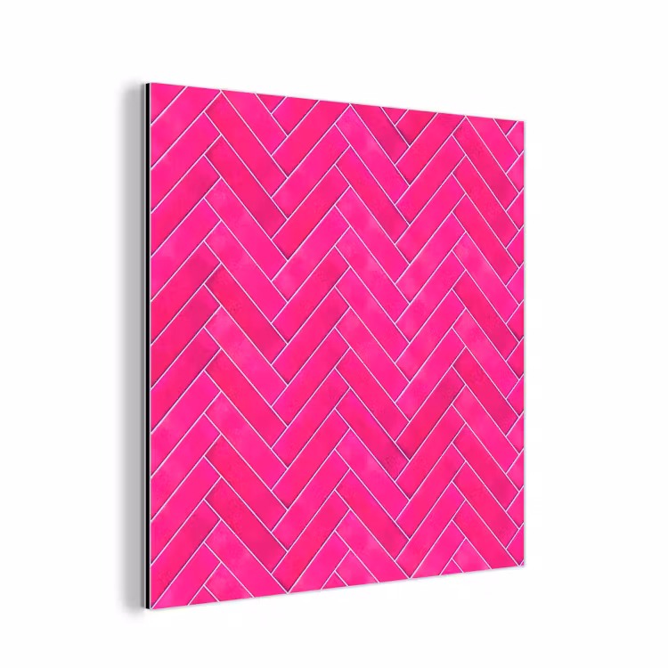Visgraat - Wandtegel - Fuchsia - Roze aluminium wit klein 46 -3d