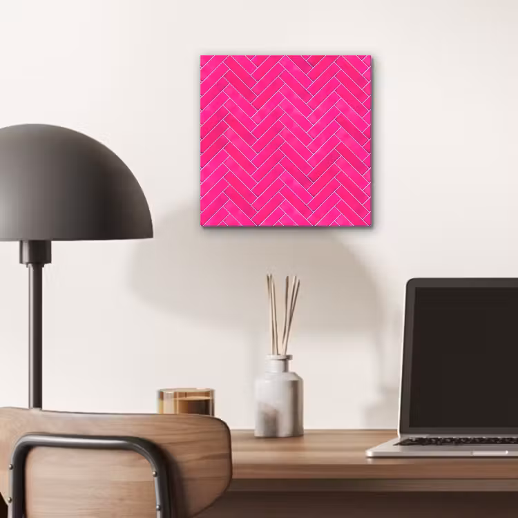 Visgraat - Wandtegel - Fuchsia - Roze aluminium wit klein 46 -sfeer5