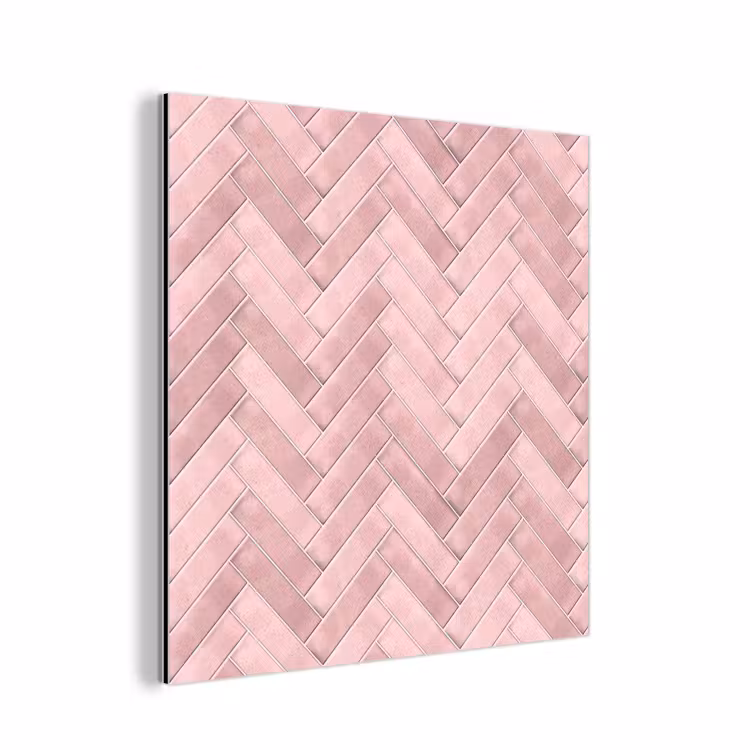 Visgraat - Wandtegel - Lichtroze aluminium wit klein 46 -3d