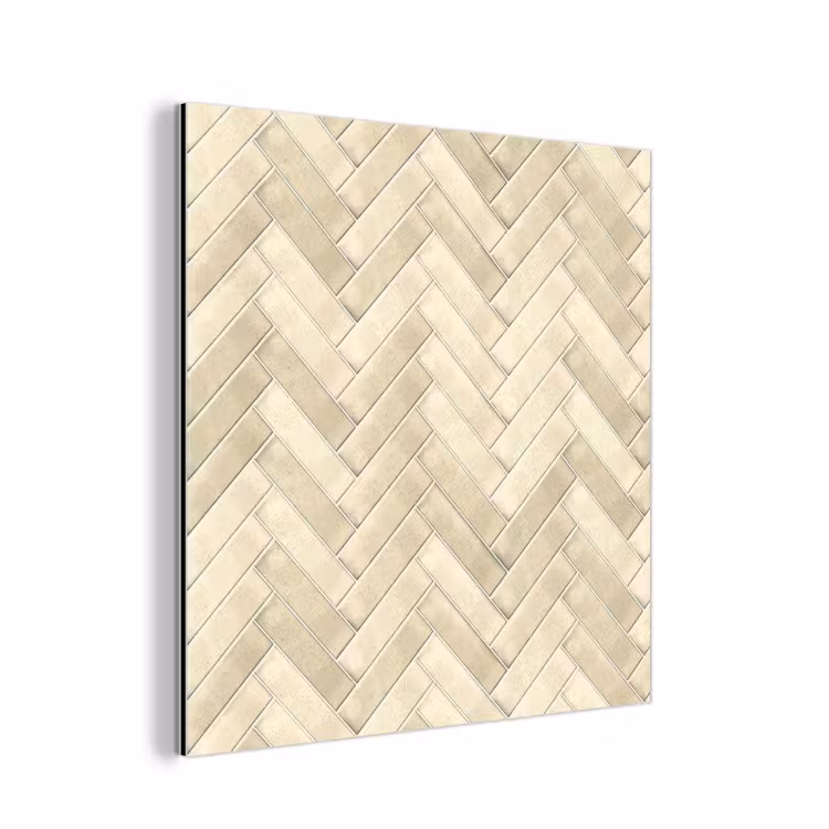 Visgraat - Wandtegel - Licht Beige aluminium wit klein 46 -3d