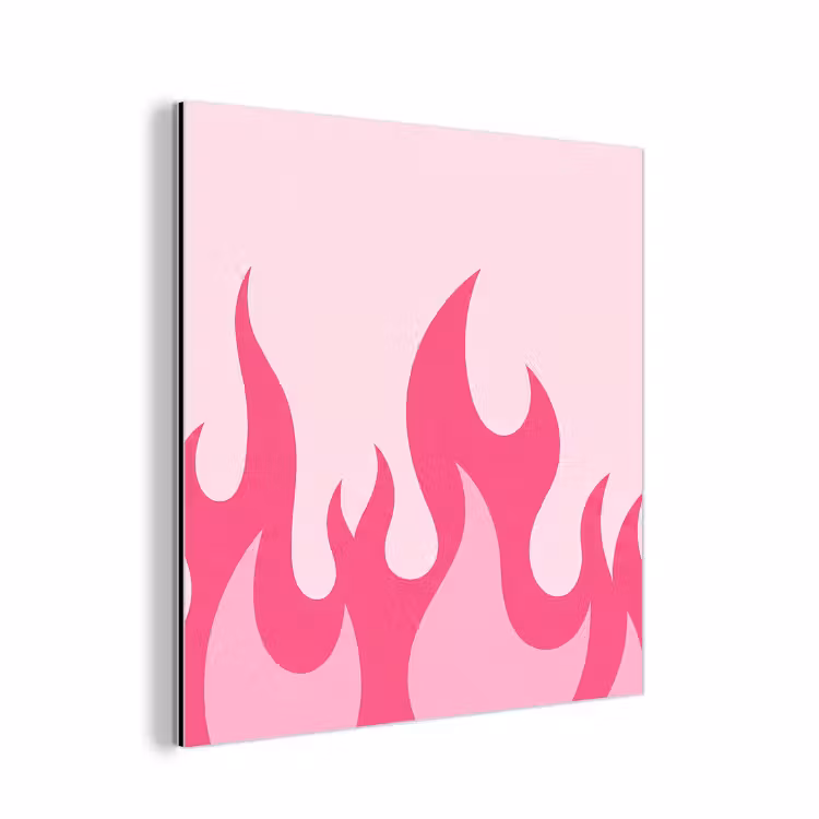 Vlammen - Patroon - Abstract - Modern - Roze aluminium wit klein -3d