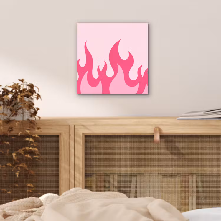 Vlammen - Patroon - Abstract - Modern - Roze aluminium wit klein -sfeer3