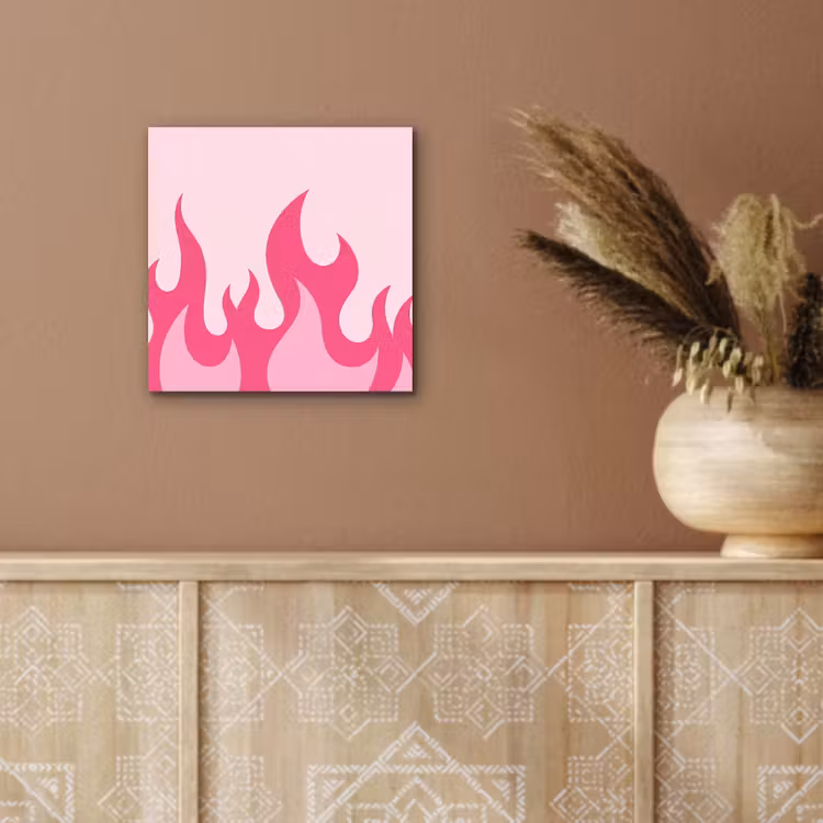 Vlammen - Patroon - Abstract - Modern - Roze aluminium wit klein -sfeer4