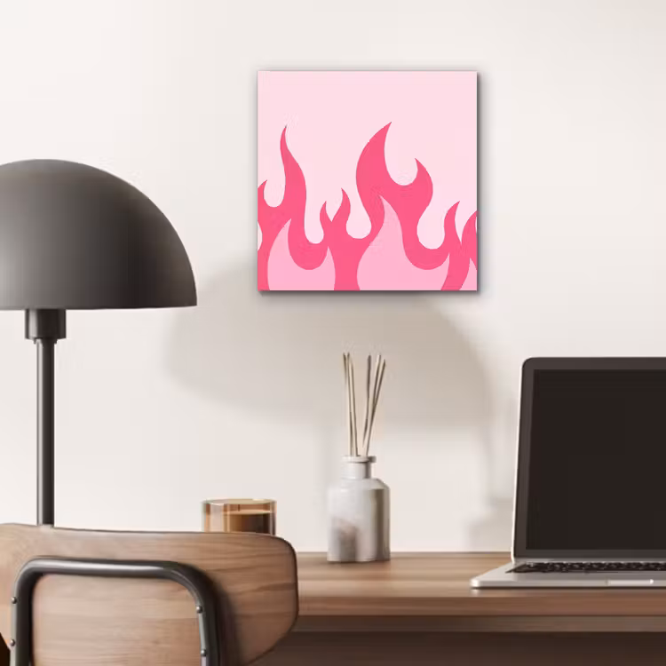 Vlammen - Patroon - Abstract - Modern - Roze aluminium wit klein -sfeer5