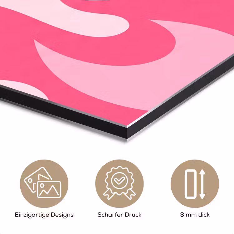 Vlammen - Patroon - Abstract - Modern - Roze aluminium wit klein -closeup_DE