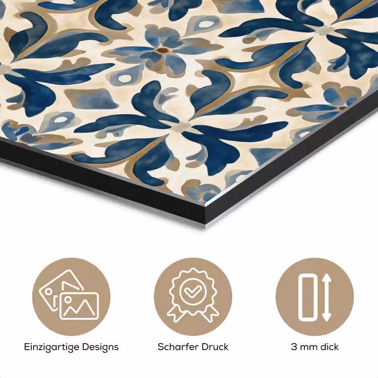 Tegel - Patroon - Blauw - Beige aluminium wit klein 46 -closeup_DE