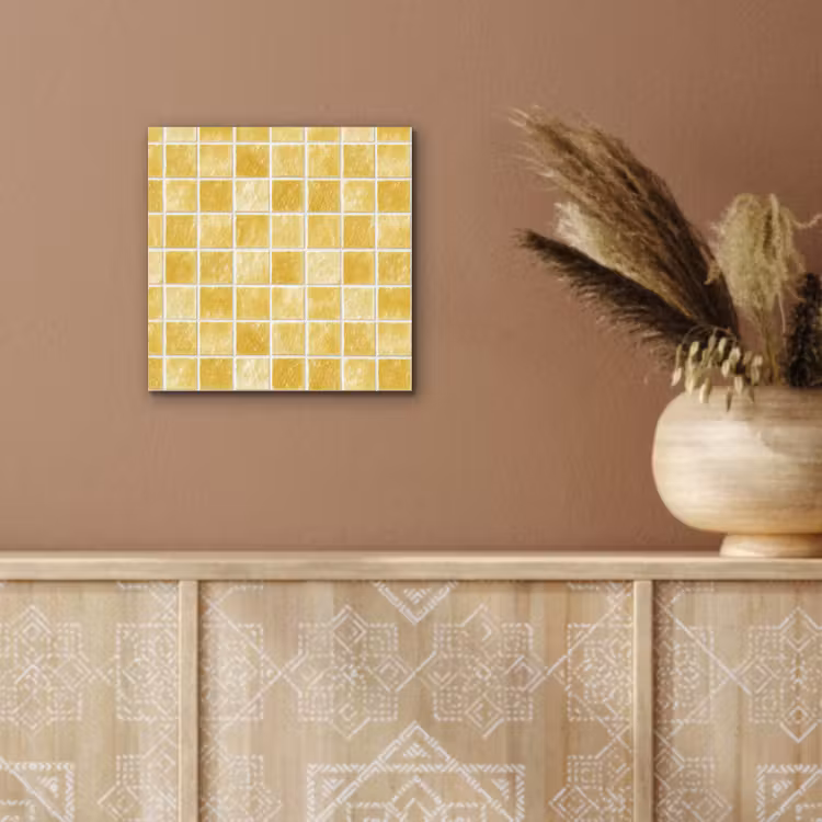 Tegels - Mozaïek - Textuur - Goudgeel aluminium wit klein 46 -sfeer4